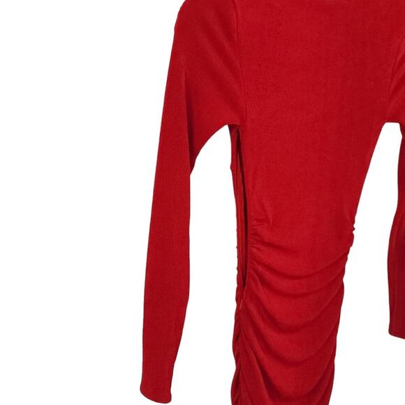 Retrofete Ser.o.ya Eden Cut Out Midi Dress Red Bodycon As Seen On Emma Hernan - Picture 10 of 14